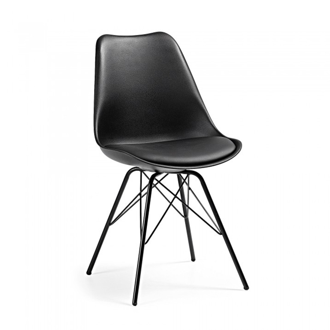 silla nordica negro nordic silla pata metalica plastico 1