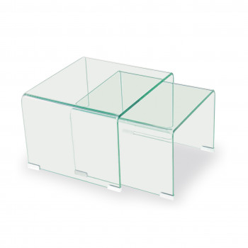 Conjunto 2 mesas de centro cristal templado