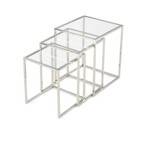 Set 3 mesitas acero inoxidable 