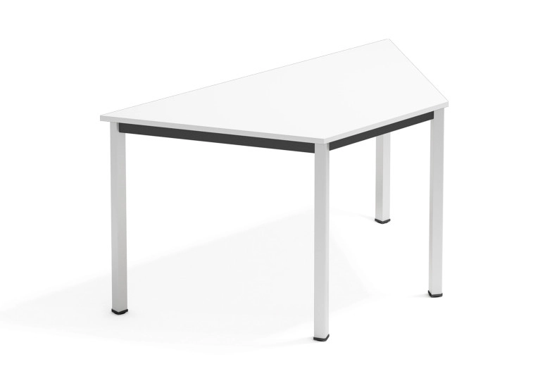 Combinacion Mesa de colectividad people trapezoidal - 140X70 cm, Blanco nordic