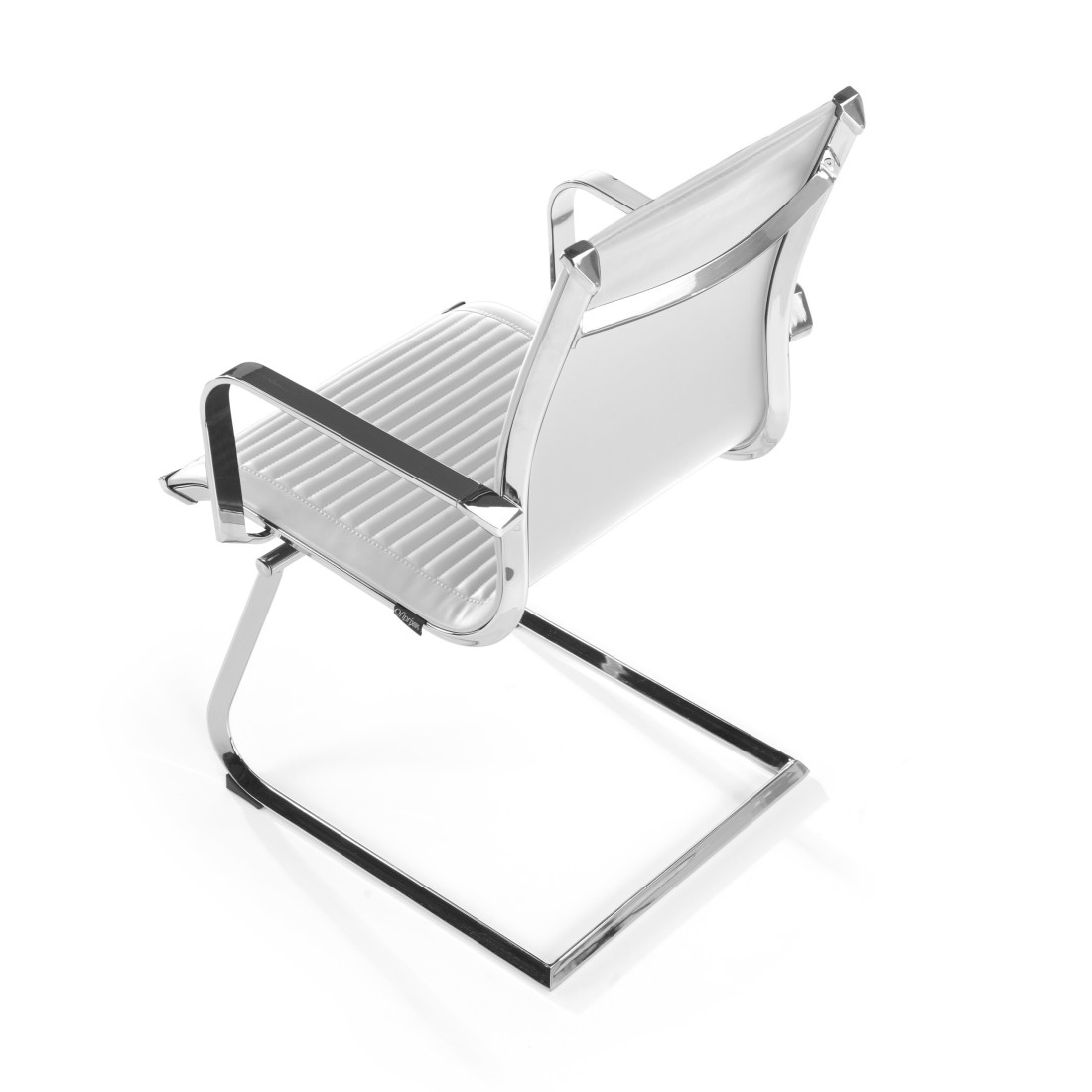silla confidente blanco croma estructura cromada ecopiel piel sintetica 5