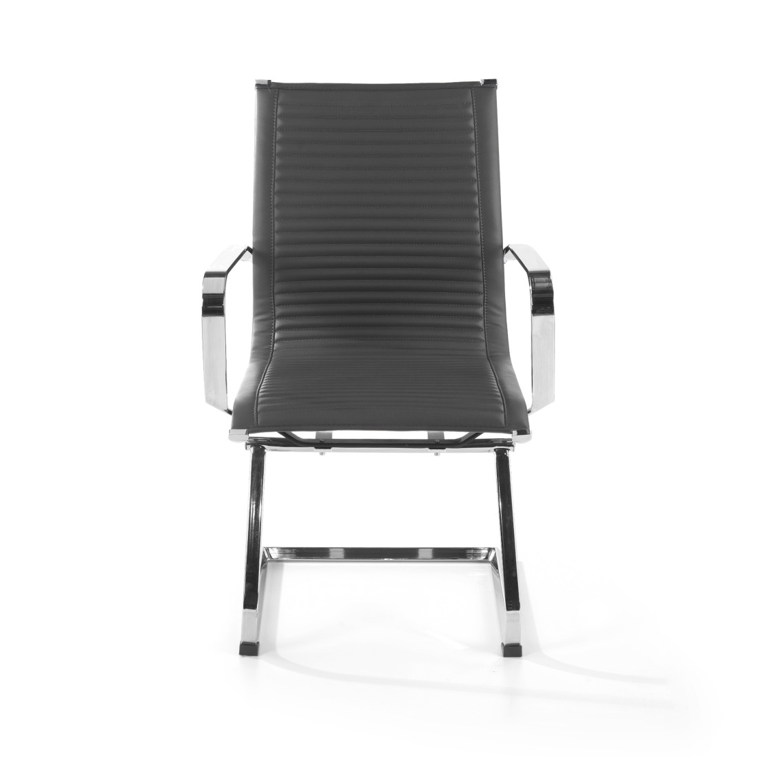 silla confidente gris croma estructura cromada ecopiel piel sintetica 3