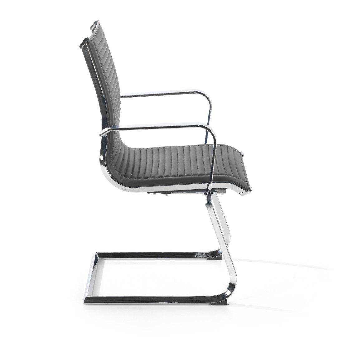 silla confidente gris croma estructura cromada ecopiel piel sintetica 6
