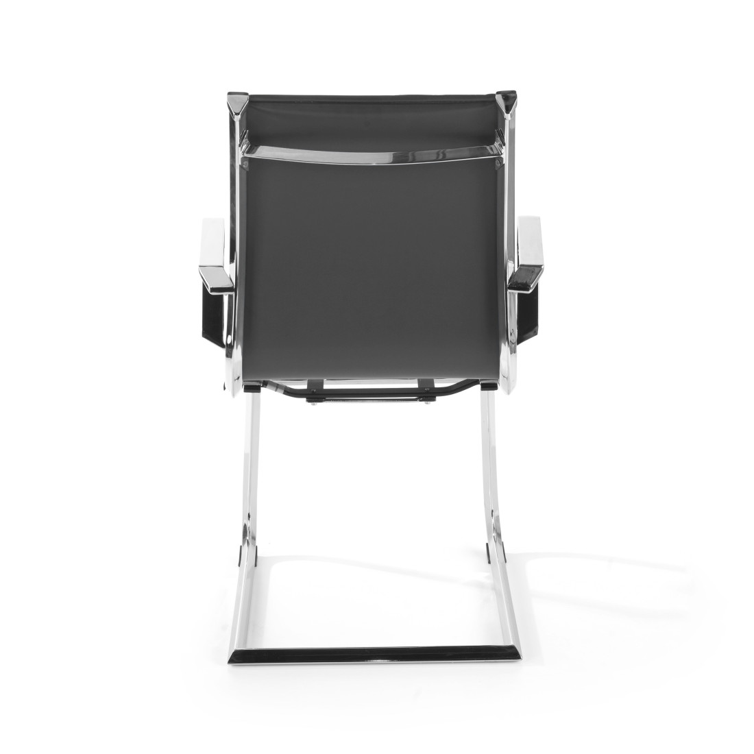 silla confidente gris croma estructura cromada ecopiel piel sintetica 4