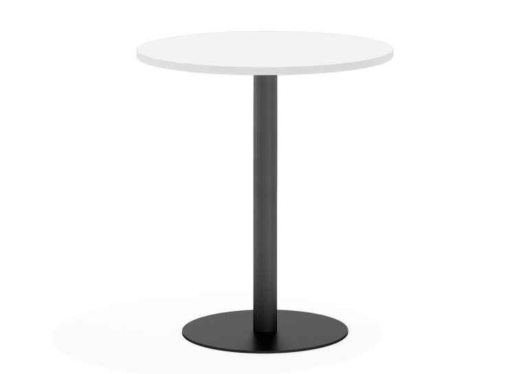 Mesa alta planet estructura negro - DIAMETRO 60 cm, Blanco mate