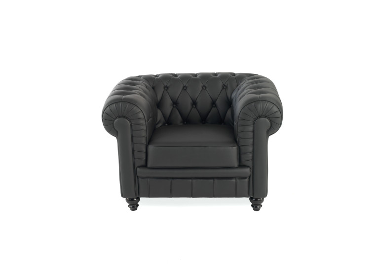 Sofa capitoné de recepción Chesterfield 1 plaza negro - negro Second image