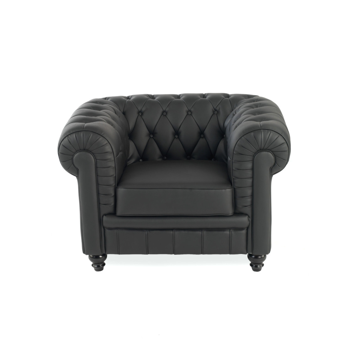 sofa para oficina negro chesterfield 1 plaza 3