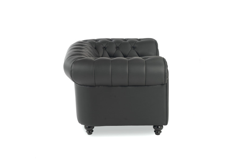 sofa para oficina negro chesterfield 1 plaza 7