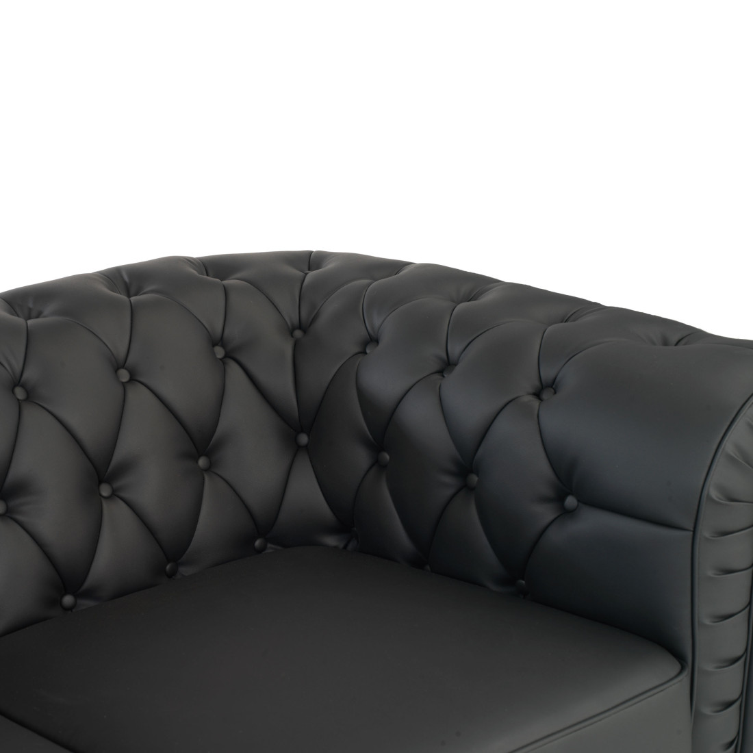 sofa para oficina negro chesterfield 1 plaza 5