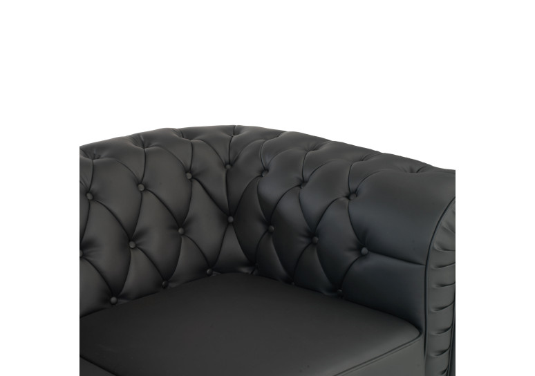 sofa para oficina negro chesterfield 1 plaza 5