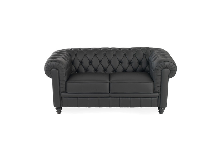 Sofa capitoné de recepción Chesterfield 2 plazas negro - negro Second image