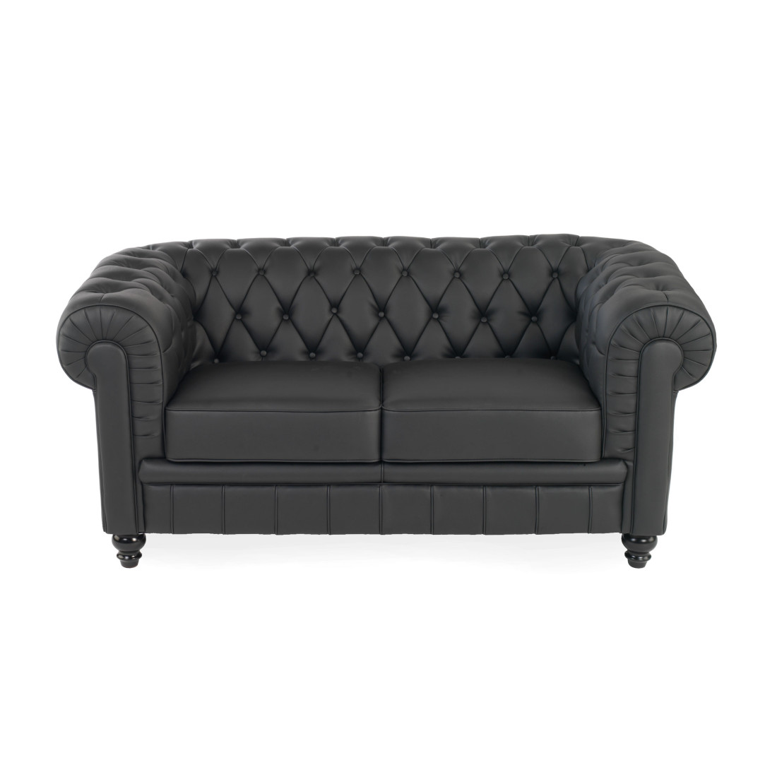 sofa para oficina negro chesterfield 2 plazas 3