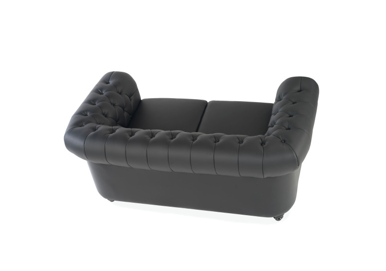 sofa para oficina negro chesterfield 2 plazas 7