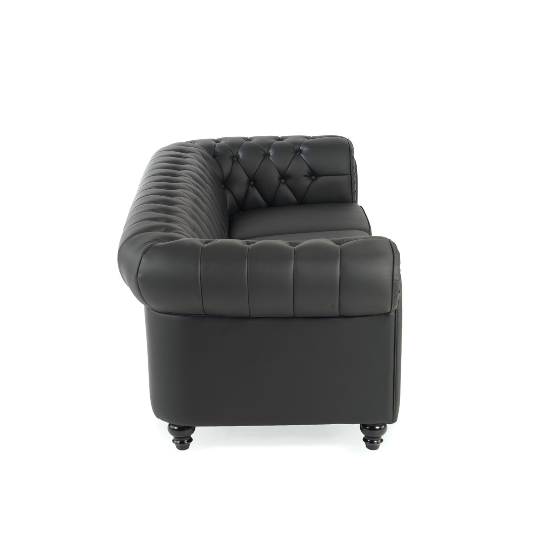 sofa para oficina negro chesterfield 3 plazas 5
