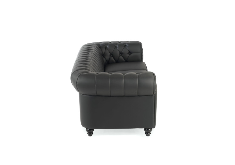 sofa para oficina negro chesterfield 3 plazas 5