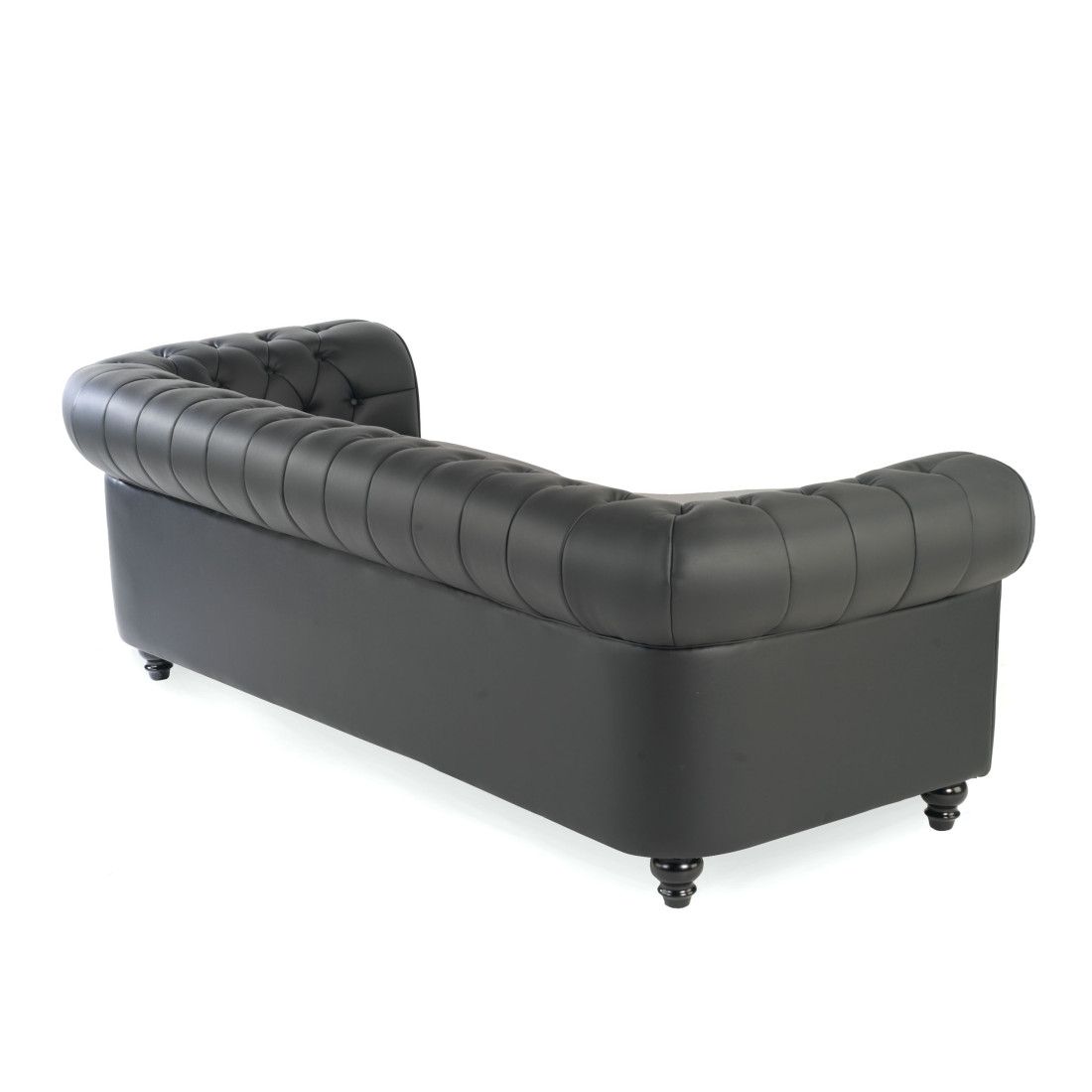 sofa para oficina negro chesterfield 3 plazas 6