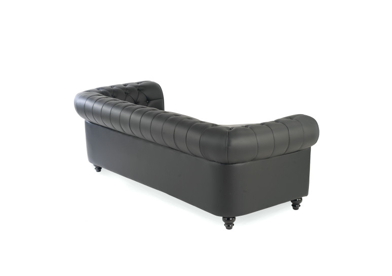 sofa para oficina negro chesterfield 3 plazas 6
