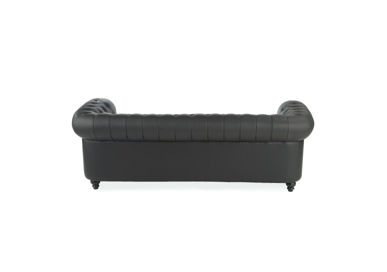 sofa para oficina negro chesterfield 3 plazas 7