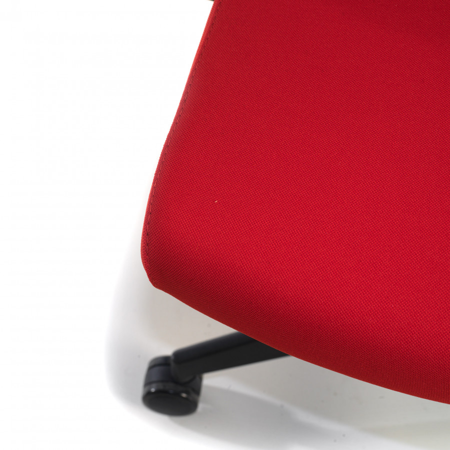 Silla de oficina Baron, reposacabezas, brazos 3D, red rojo