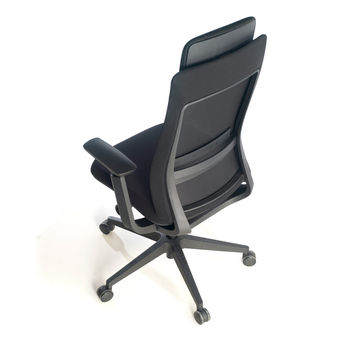 silla giratoria negro reflect estructura negra tela 7