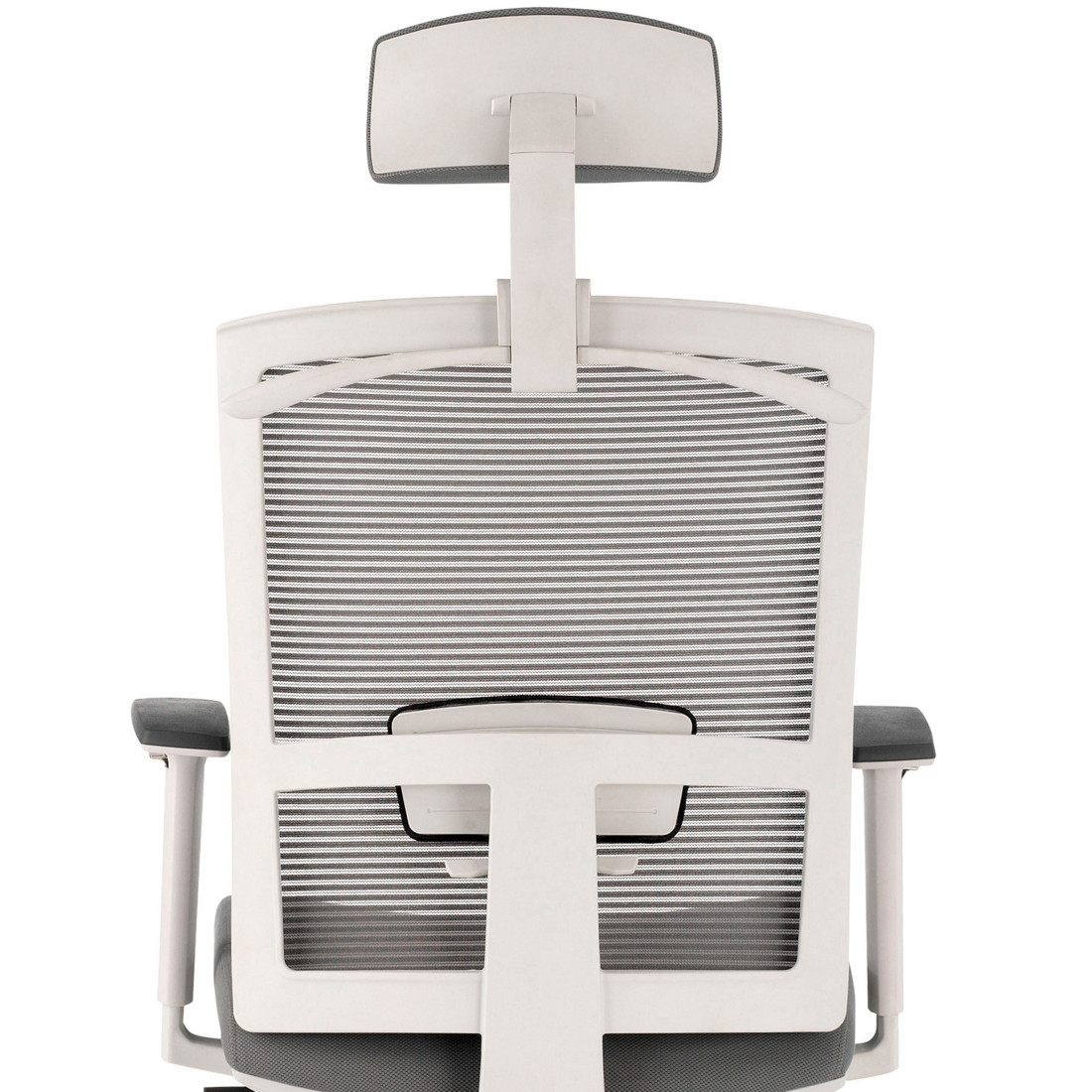 silla ergonomica gris kendo estructura blanca reposacabezas malla 9