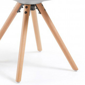 Silla confidente de diseño Nordic, patas de madera, Gris