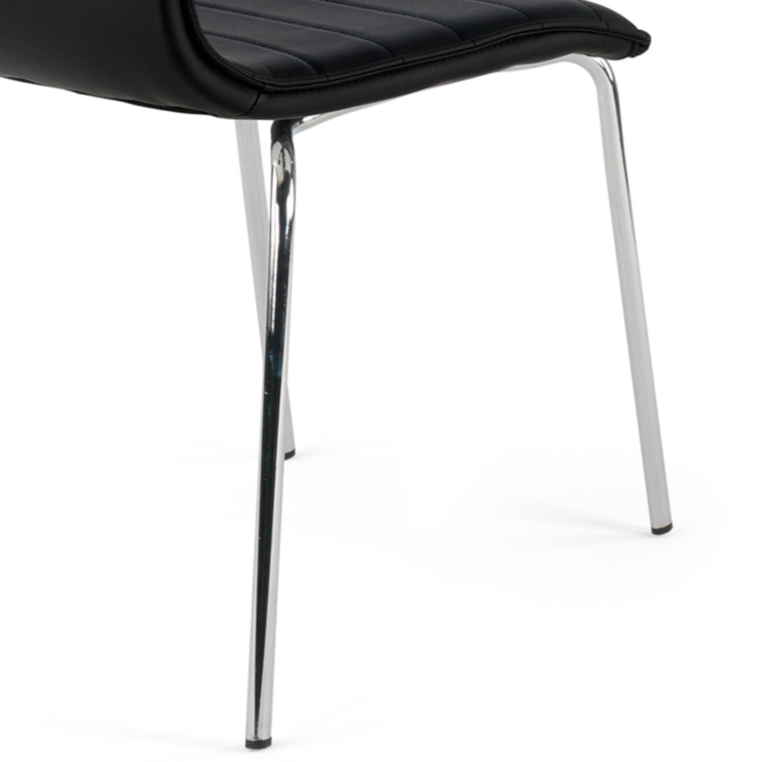 silla confidente negro cube 4 patas piel sintetica 4