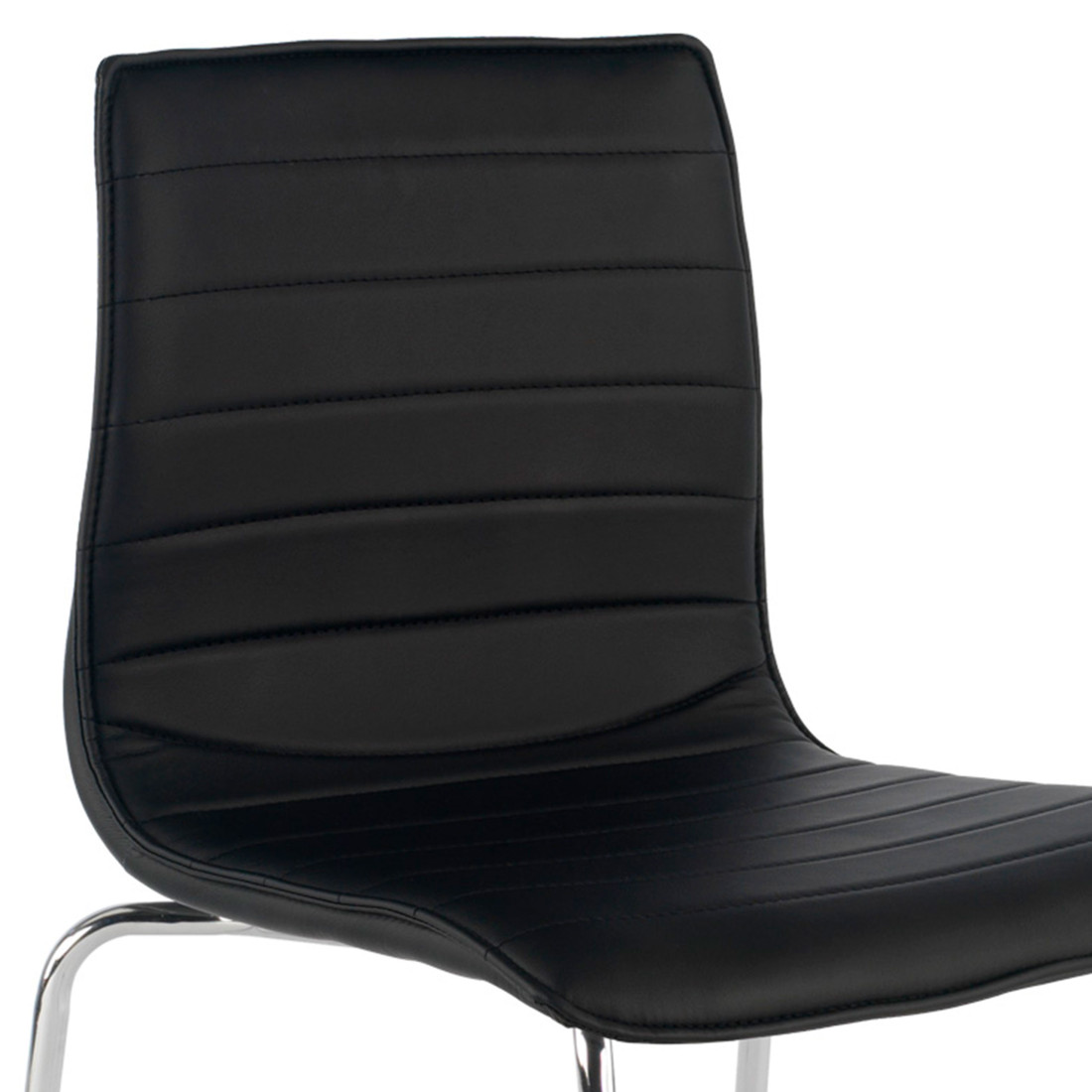 silla confidente negro cube 4 patas piel sintetica 3