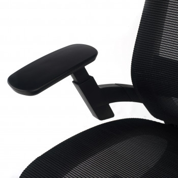 Silla ergonómica de oficina con reposacabezas, brazos 3D, red Goliath negro