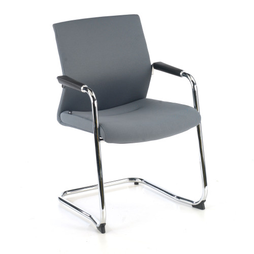 Silla confidente Tivoli patín tela - Gris