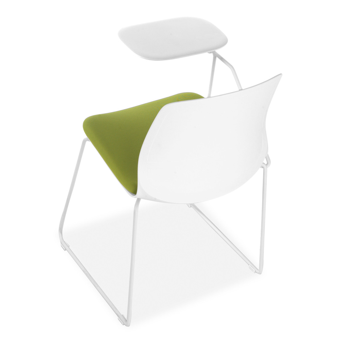 silla confidente verde nexus silla con pala de escritura tela 6