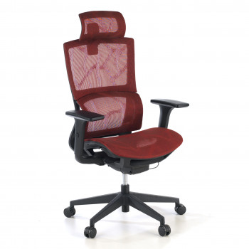 Vortex - Silla de oficina Vortex, reposacabezas, brazos 3D, red rojo - Imagen 1