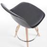 taburete de oficina negro nordic taburete patas de madera piel sintetica 4