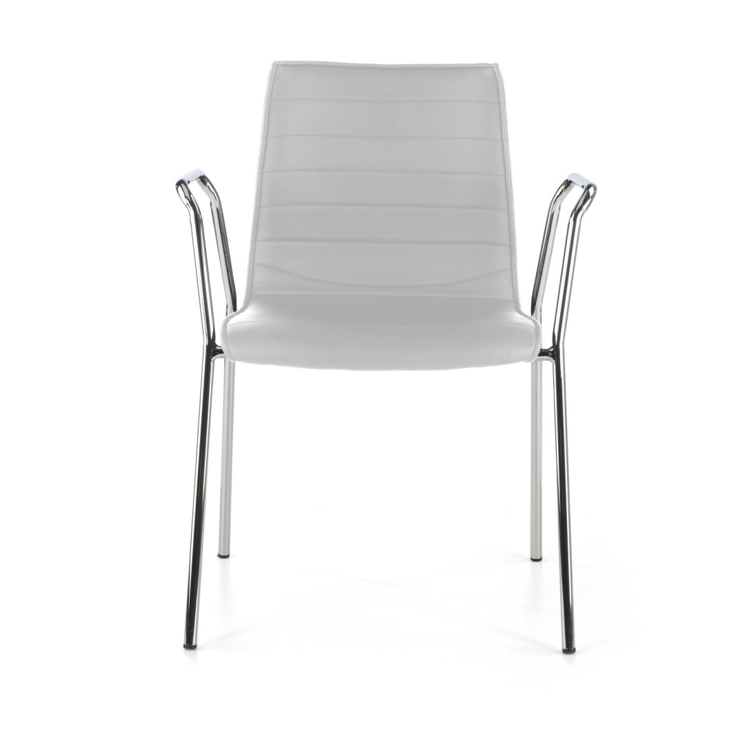 silla confidente blanco cube con brazos piel sintetica 3