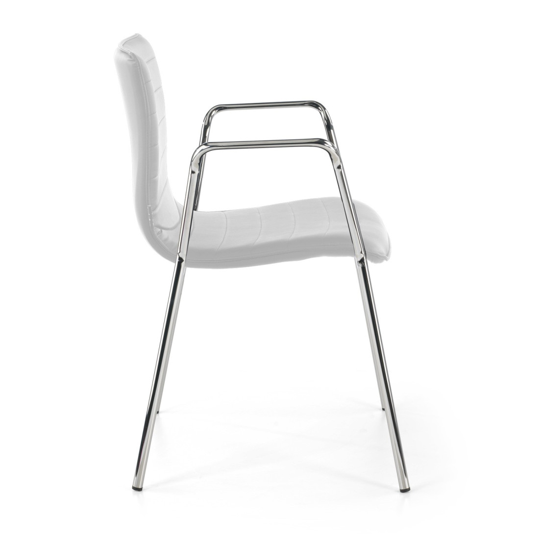 silla confidente blanco cube con brazos piel sintetica 5