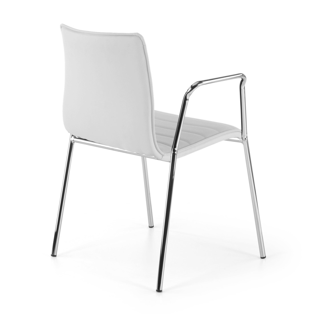 silla confidente blanco cube con brazos piel sintetica 6