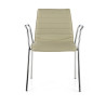 silla confidente beige cube con brazos piel sintetica 3