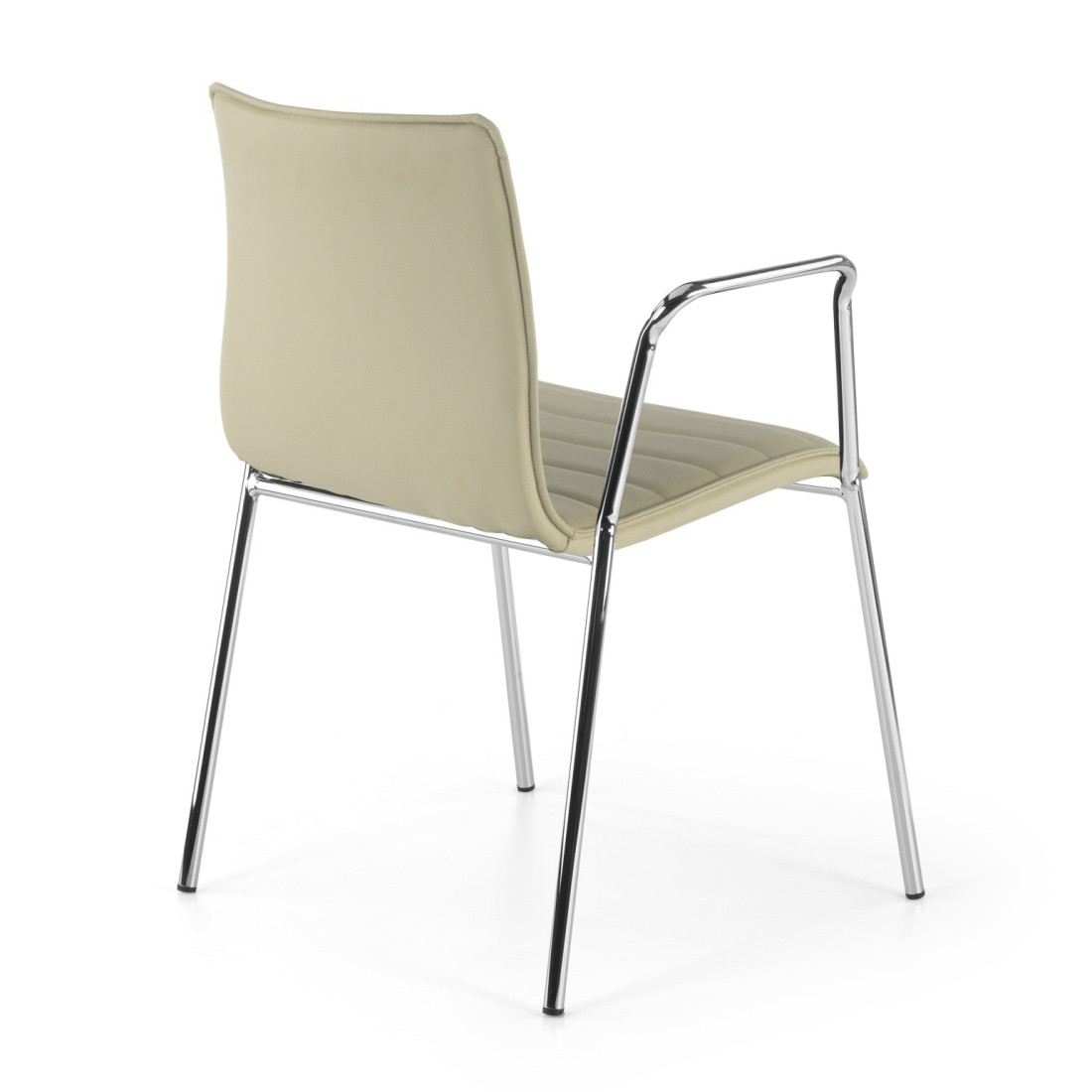 silla confidente beige cube con brazos piel sintetica 6