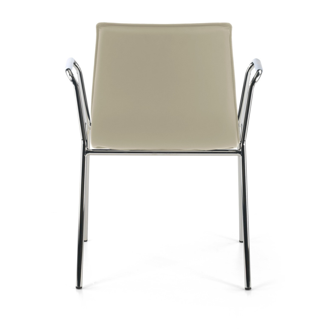 silla confidente beige cube con brazos piel sintetica 7