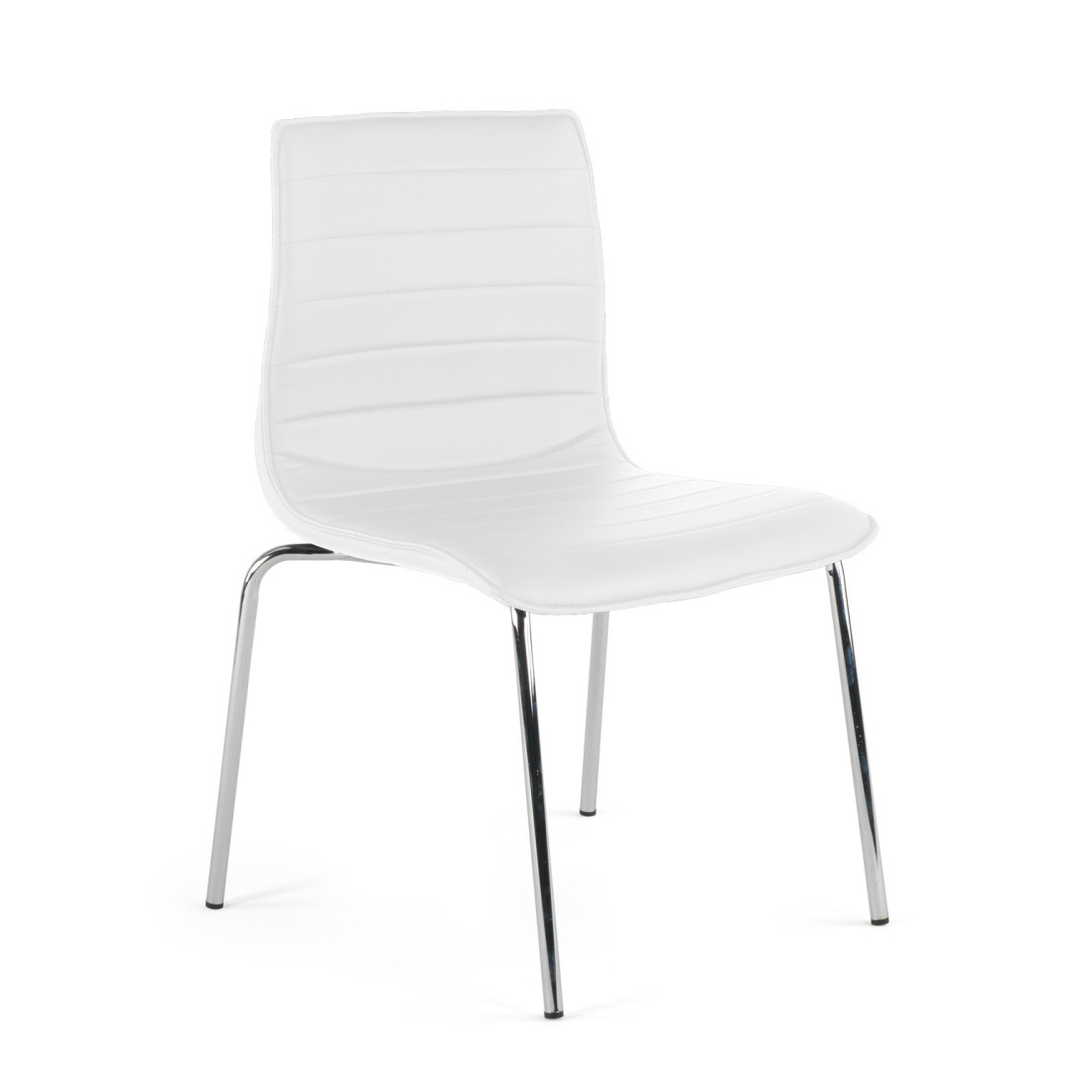 silla confidente blanco cube 4 patas piel sintetica 1