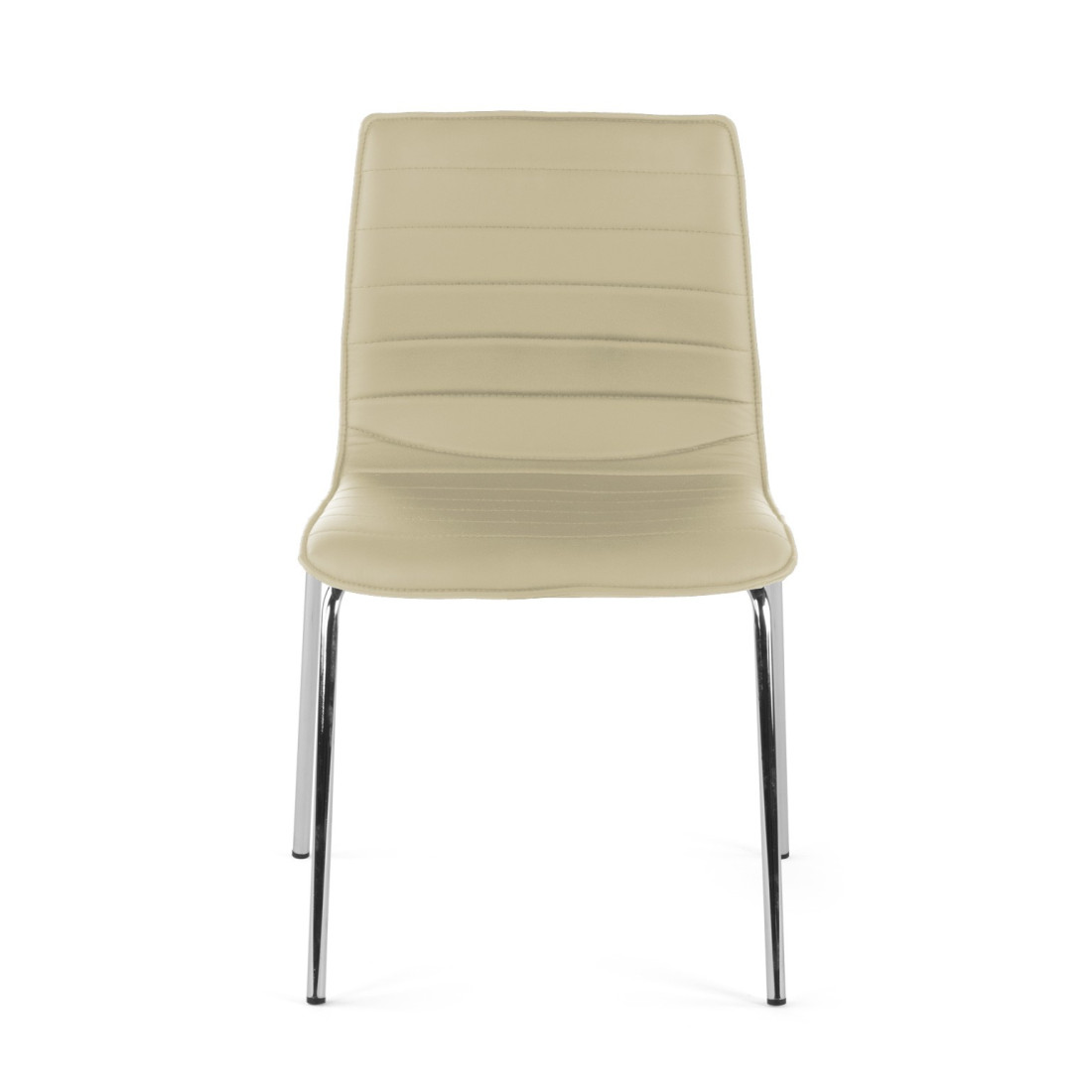silla confidente beige cube 4 patas piel sintetica 2