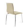 silla confidente beige cube 4 patas piel sintetica 4