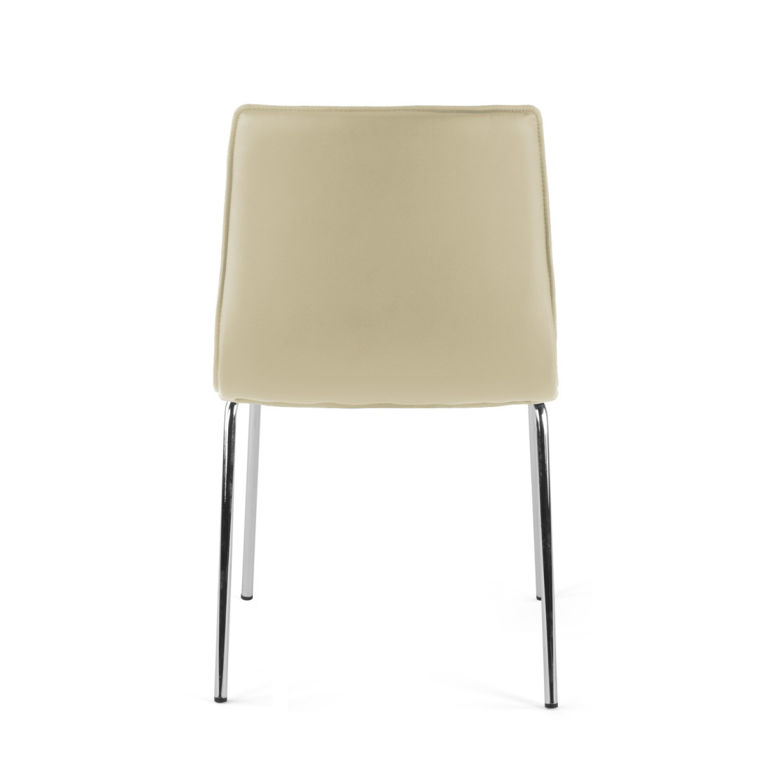 silla confidente beige cube 4 patas piel sintetica 3
