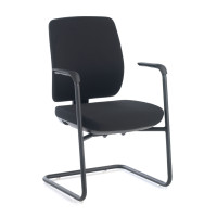 Silla confidente Wind estructura patin - negro