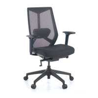 Silla ergonómica Winner, respaldo red, brazos 3D - negro