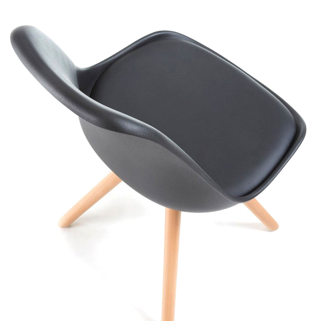 silla nordica negro nordic silla patas de madera plastico 3