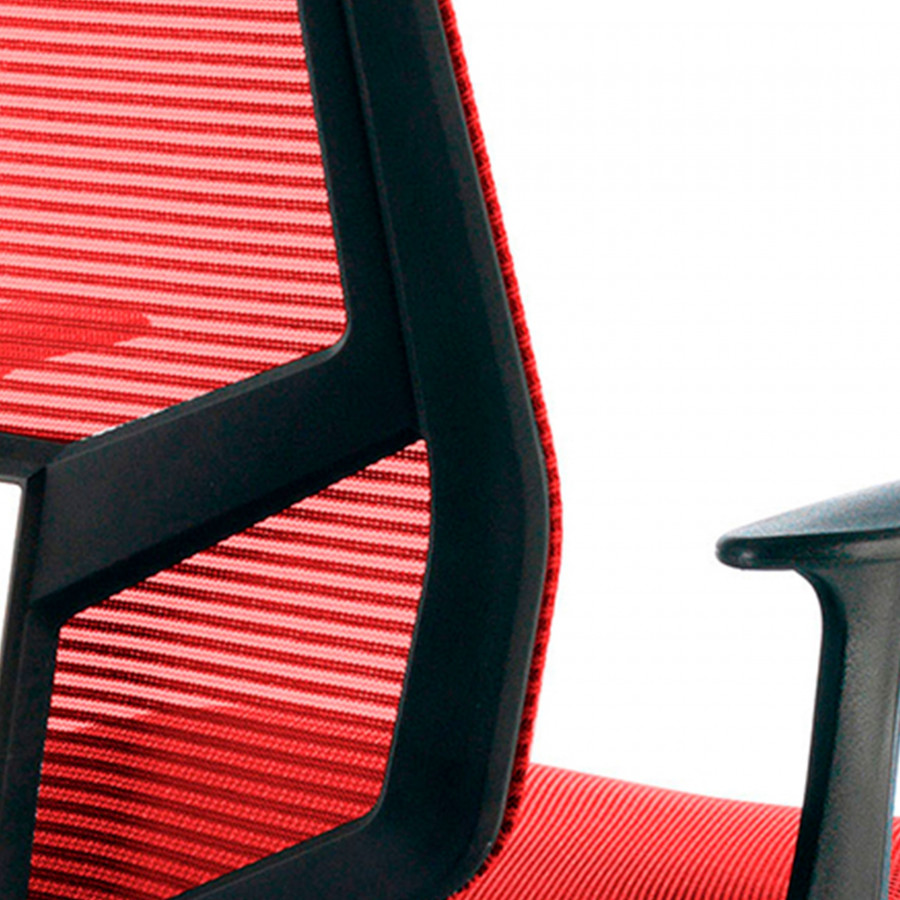 Silla de escritorio giratoria Air, con brazos, red rojo