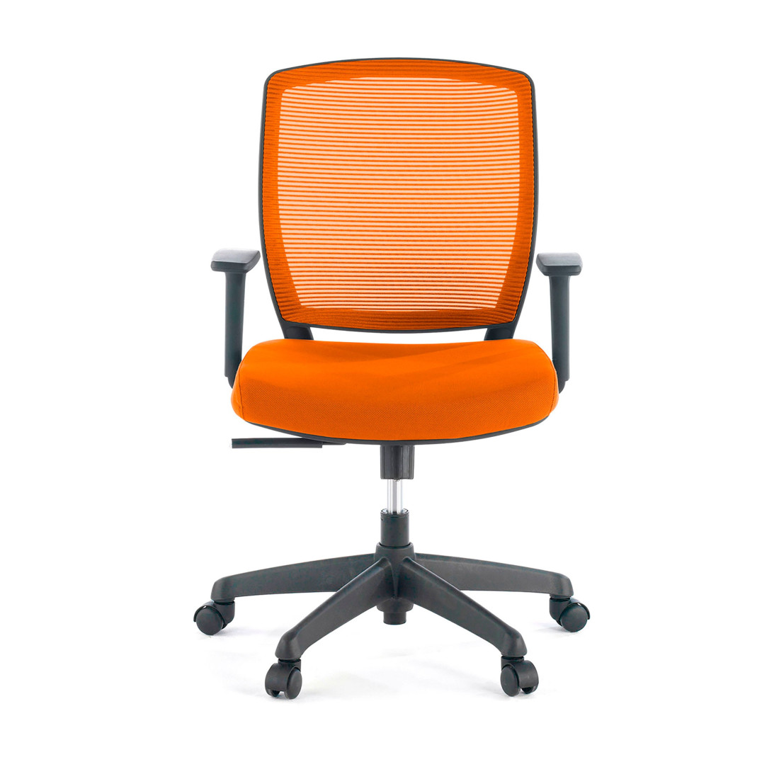 silla giratoria naranja nicole silla estructura negra malla 3