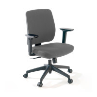 Silla de escritorio Wind, Respaldo Bajo Tejido Con Brazos - gris