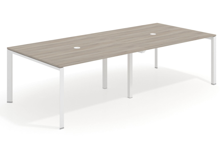 Mesa de reuniones Link 126 doble estructura blanca - Iron, 240x126 cm